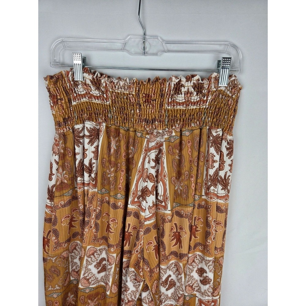 Three Bird Nest Wide Leg Pants XL Printed Smocked Waist Boho Paisley Palazzo NWT - Picture 6 of 14